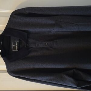 MUTUAL WEAVE MEN'S BIG & TALL BLACK LONG SLEEVE PULLOVER POLO SHIRT SIZE 2XLT